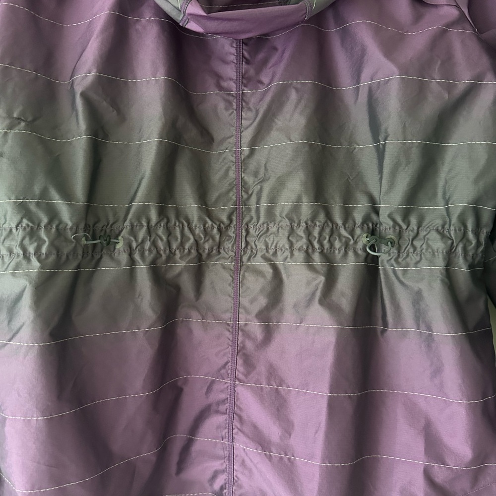 Zella hooded running windbreaker in purple and dark gray ombré. - Picture 6 of 6